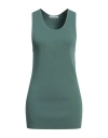 Acne Studios Woman Tank Top Green Size L Viscose, Elastane In Green