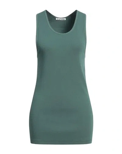 Acne Studios Woman Tank Top Green Size L Viscose, Elastane