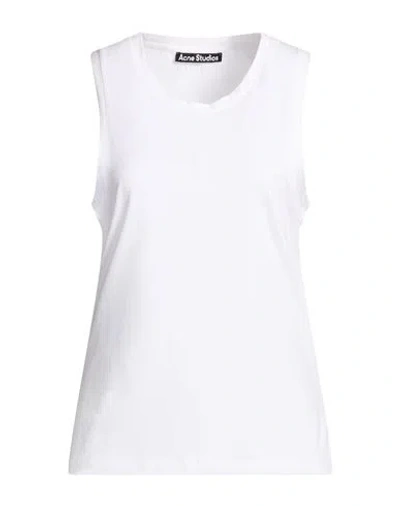 Acne Studios Woman Tank Top White Size L Cotton, Elastane