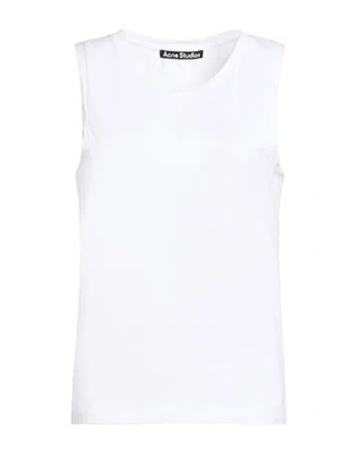 Acne Studios Woman Tank Top White Size L Organic Cotton, Elastane
