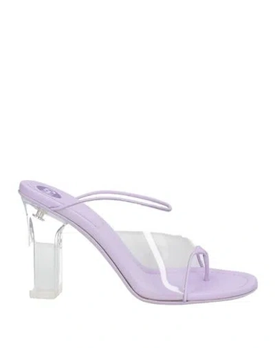 Acne Studios Woman Thong Sandal Lilac Size 7 Leather, Plastic In Purple