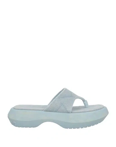 Acne Studios Woman Thong Sandal Sky Blue Size 8 Leather