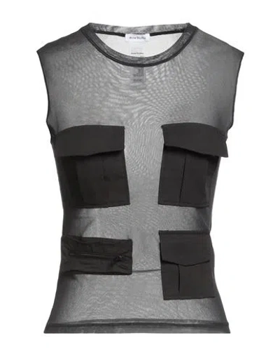 Acne Studios Woman Top Black Size M Nylon, Cotton