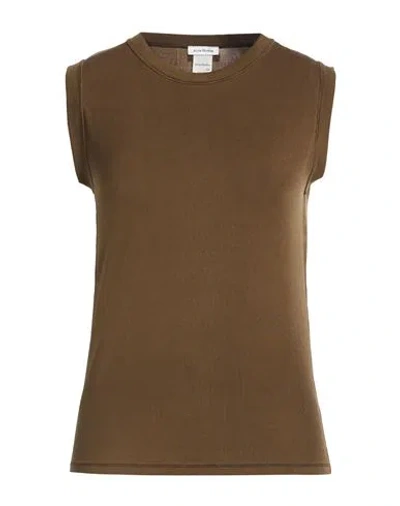 Acne Studios Woman Top Brown Size L Cupro, Elastane