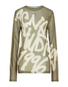Acne Studios Woman Top Military Green Size L Polyester, Elastane