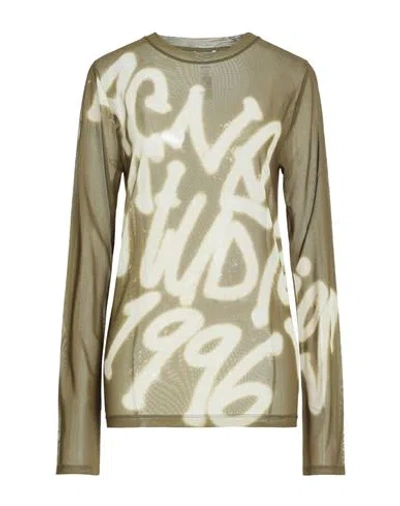 Acne Studios Woman Top Military Green Size L Polyester, Elastane