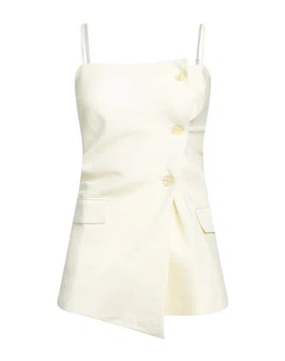 Acne Studios Women's Tiop Stretch Linen Suiting Top In Soft Yellow