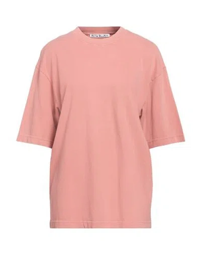 Acne Studios Woman T-shirt Chocolate Brown Size S Cotton In Pink