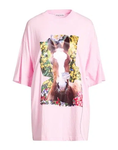 Acne Studios Woman T-shirt Pink Size L Cotton