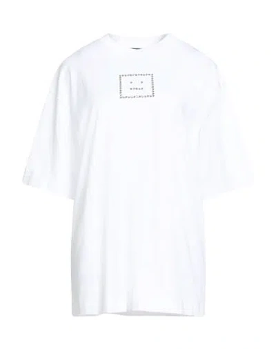 Acne Studios Woman T-shirt White Size L Cotton, Elastane