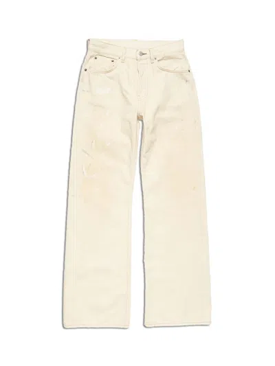 Acne Studios Paint-splatter Distressed Jeans In Neutral
