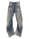 Acne Studios 5-pocket Mid Rise Organic Cotton Jeans In Blue