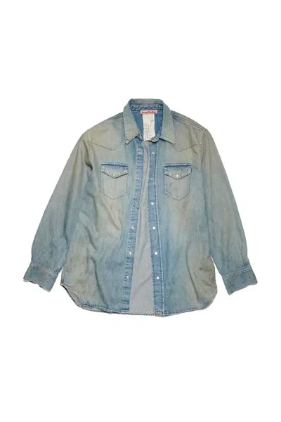 Pre-owned Acne Studios Women's  Denim Buttonup Shirt In Mid Blue