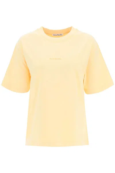 Pre-owned Acne Studios Women's  Logo T-shirt In Yellow