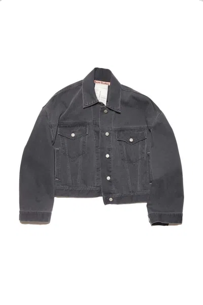 Pre-owned Acne Studios Women's  Loose Fit Denim Jacket In Dark Grey In Gray