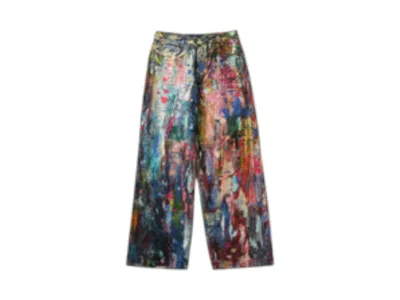Pre-owned Acne Studios Women's  Pattern Jeans In Collegiate Burgundy