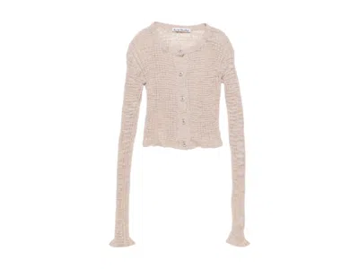 Pre-owned Acne Studios Women's  Wide Rib Cardigan In Dusty Pink