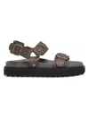 Acne Studios Women's Balius Logo-embossed Leather Sandals In Grey