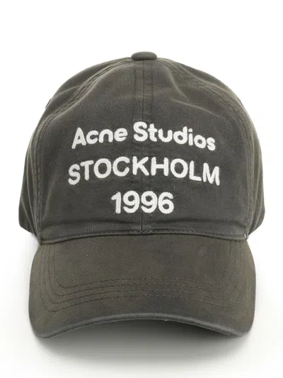 Acne Studios Women Baseball Cap With Embroidered Logo In Neutral