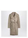 Acne Studios Belted Coat In Beige Cotton Twill In Beige