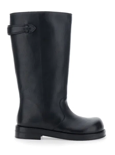 ACNE STUDIOS ACNE STUDIOS WOMEN BLACK BOOTS WITH EMBOSSED LOGO ON THE SIDE IN LEATHER WOMAN