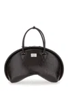 Acne Studios Women Black Handbag With Two Top Handles And Logo Plaque On The Front In Leather Woman In Multi