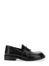 Acne Studios Women Black Loafers With Logo Detail In Patent Leather Woman