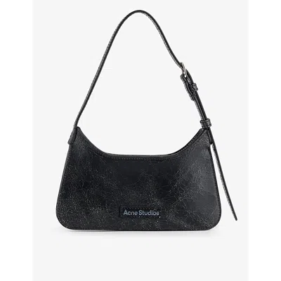 Acne Studios Women's Black Platt Micro Crackle Leather Shoulder Bag