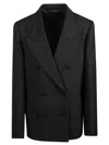 Acne Studios Women Black Solid Peaked Lapel Blazer In Black