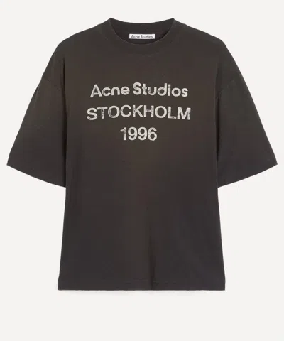 Acne Studios Women's Black Sprayed Logo T-shirt In Multi