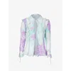 ACNE STUDIOS SATTY OPEN-FRONT FLORAL-PATTERN COTTON AND SILK-BLEND SHIRT