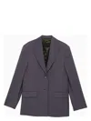 Acne Studios Blue Single-breasted Jacket In Wool Blend In Light Blue