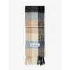 Acne Studios Checked Alpaca And Wool-blend Scarf In Blue/beige/black