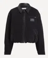 Acne Studios Appliquéd Leather-trimmed Distressed Cotton-twill Jacket In Black