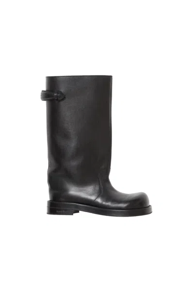 Acne Studios Round-toed Boots In Black
