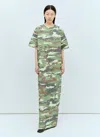 Acne Studios Khaki Crystal Maxi Dress In Green