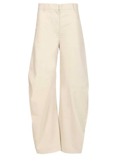 Acne Studios Coated Organic Cotton-twill Barrel-leg Pants In Neutral