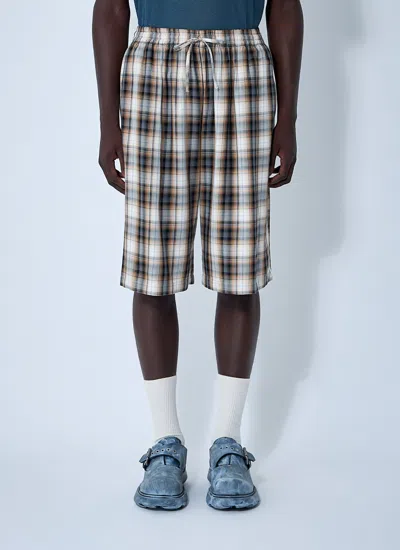 Acne Studios Women Check Shorts In Gold