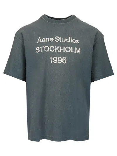 Acne Studios Women Cotton And Hemp T-shirt In Blue