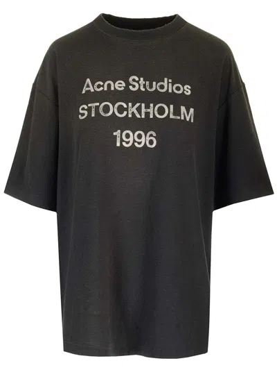 Acne Studios Women Cotton And Hemp T-shirt In Brown