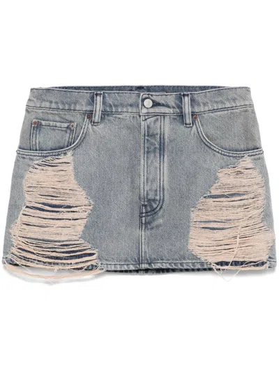 Acne Studios Women's Denim Mini Skirt In Blue