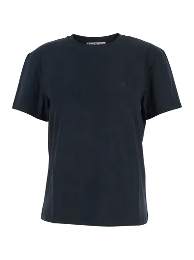Acne Studios Women's Cotton T-shirt With Tone-on-tone Logo Patch In Black