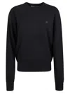Acne Studios Women Crew-neck Sweater With "face" Micro Logo In Black
