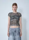 Acne Studios Kambon Tweedy Crochet Top In Gray