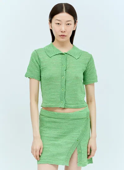 Acne Studios Women Cropped Cardigan In Green