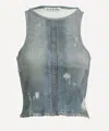 Acne Studios Distressed Denim-effect Cotton Top
