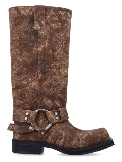 ACNE STUDIOS WOMEN'S DENIM BUCKLE BOOTS