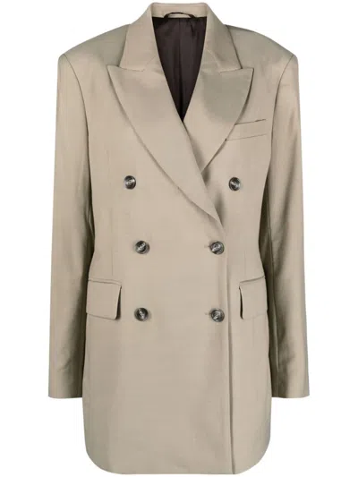 Acne Studios Women Double-breasted Jacket In Gray