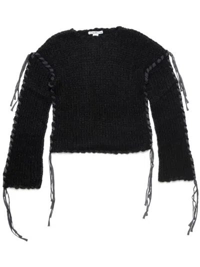 Acne Studios Black Lacing Knit Sweater