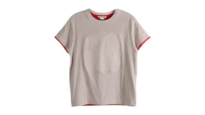 Pre-owned Acne Studios Women's Embossed Logo T-shirt In White/red In Multi
